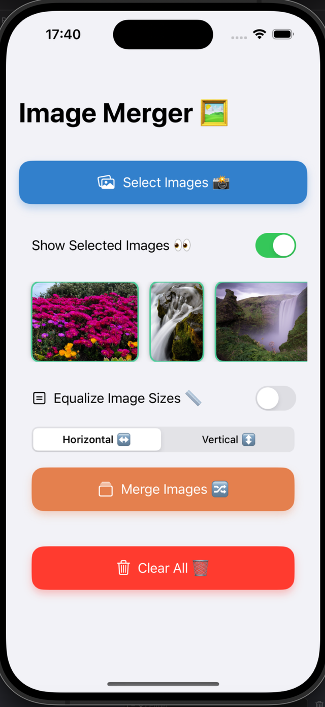 Image Merger App Interface 2